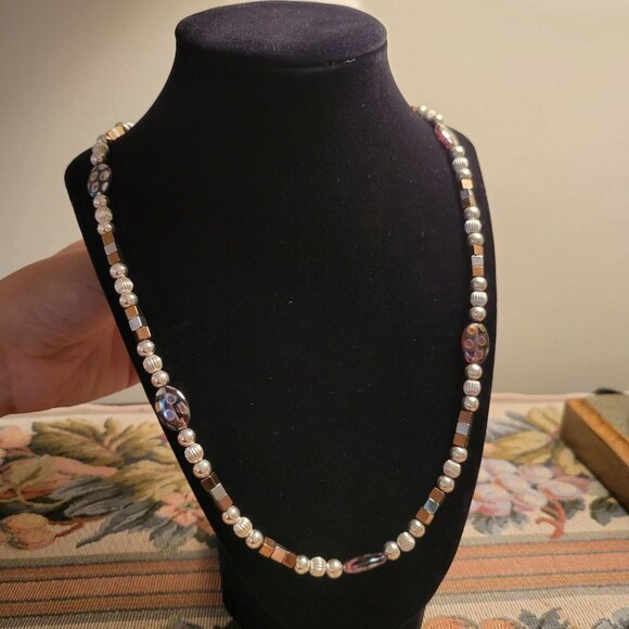 Handmade Jewelry - Unique HANDMADE Silver/Copper Necklace from Necklery - 24"